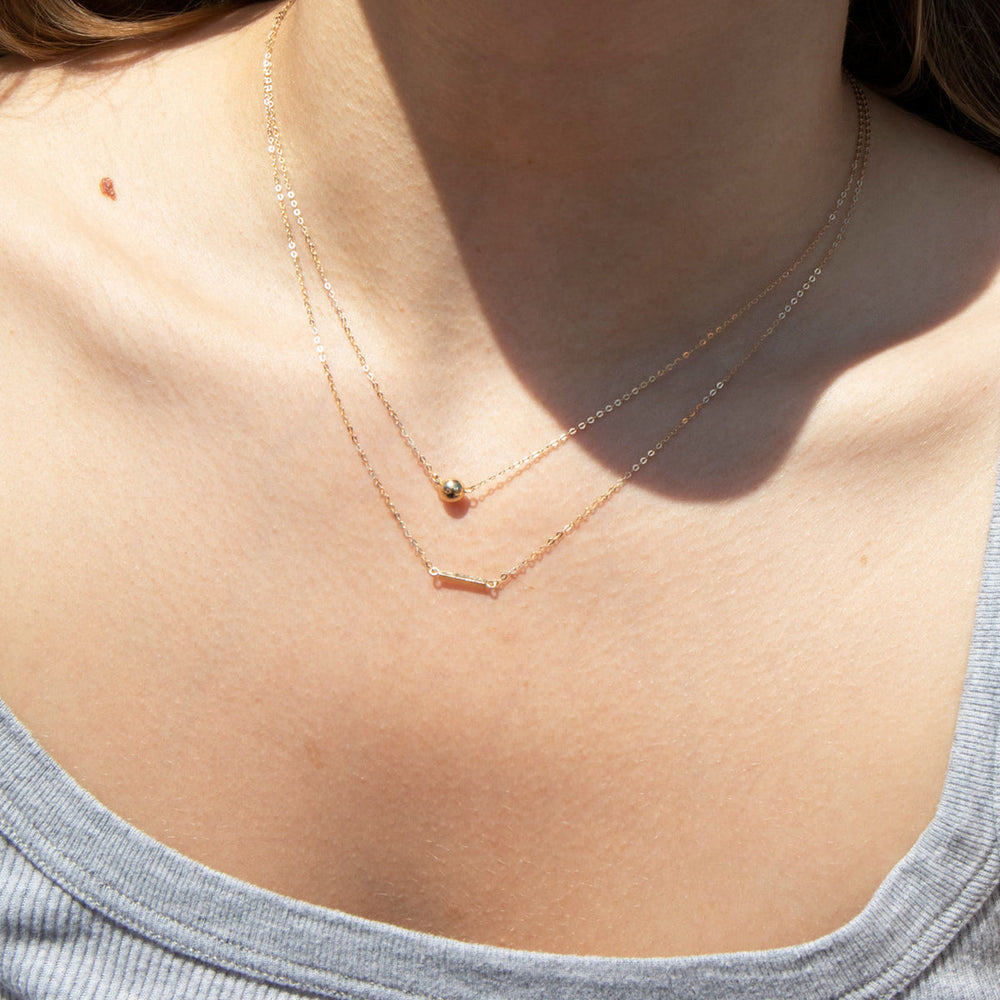 Gold Bead Dot Necklace - seol-gold