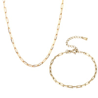 cable chain and bracelet set - seolgold