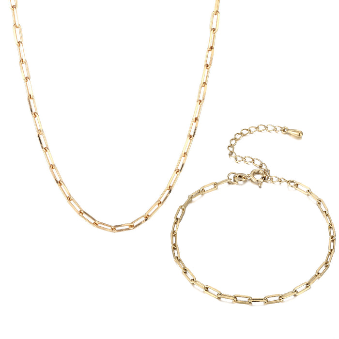 cable chain and bracelet set - seolgold