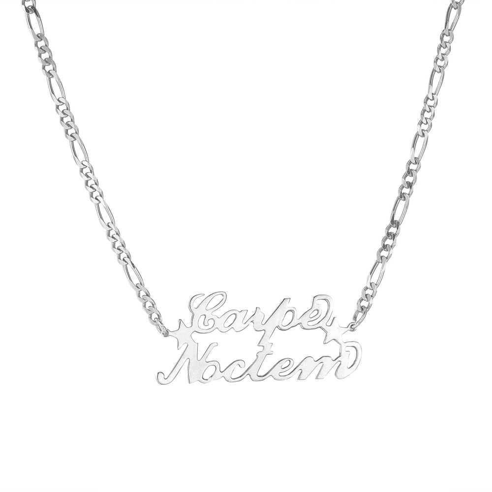 Sterling Silver Carpe Noctem Figaro Necklace