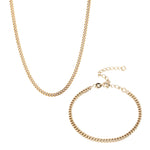 18ct Gold Vermeil Curb Chain & Bracelet Set