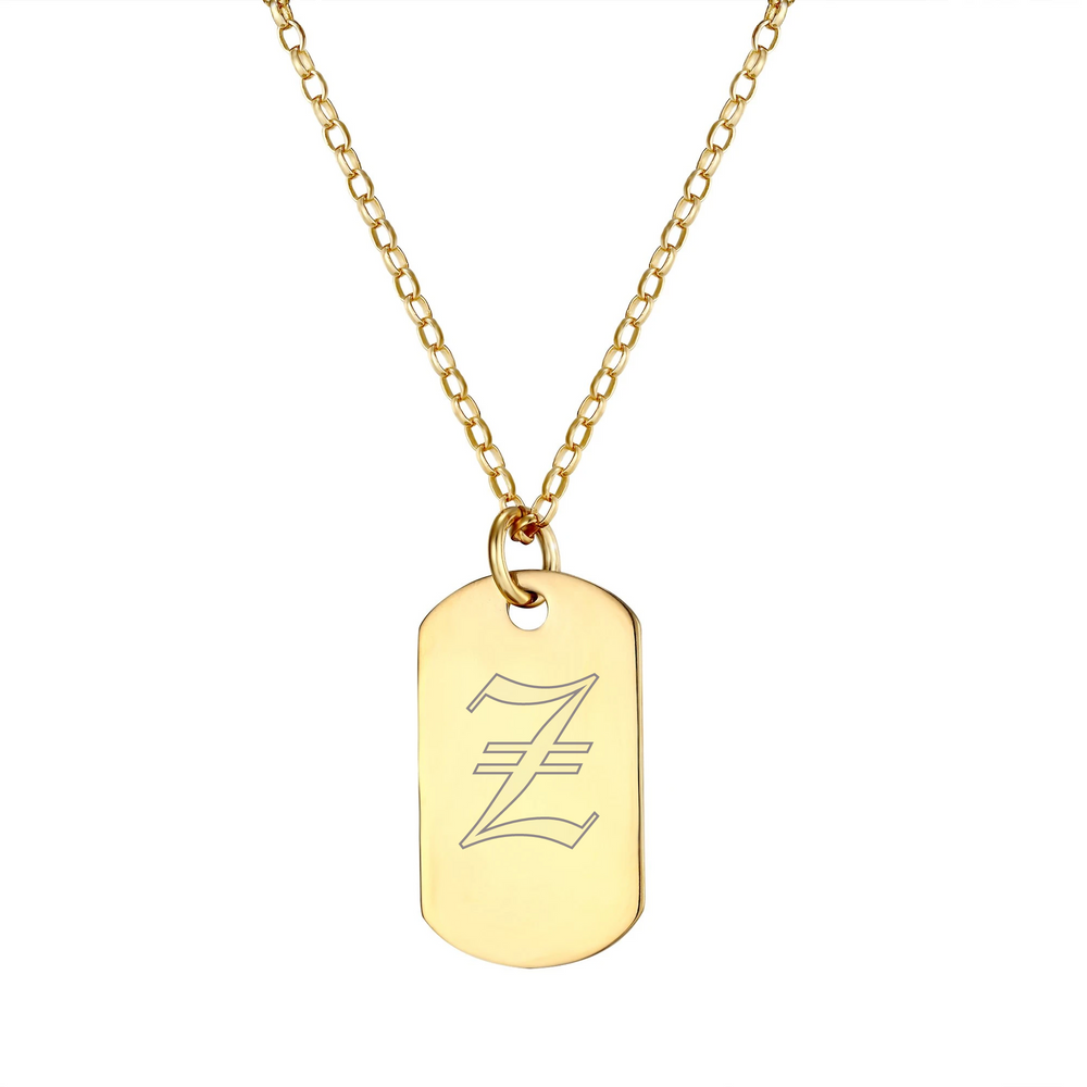 18ct Gold Vermeil Engravable Dog Tag Necklace