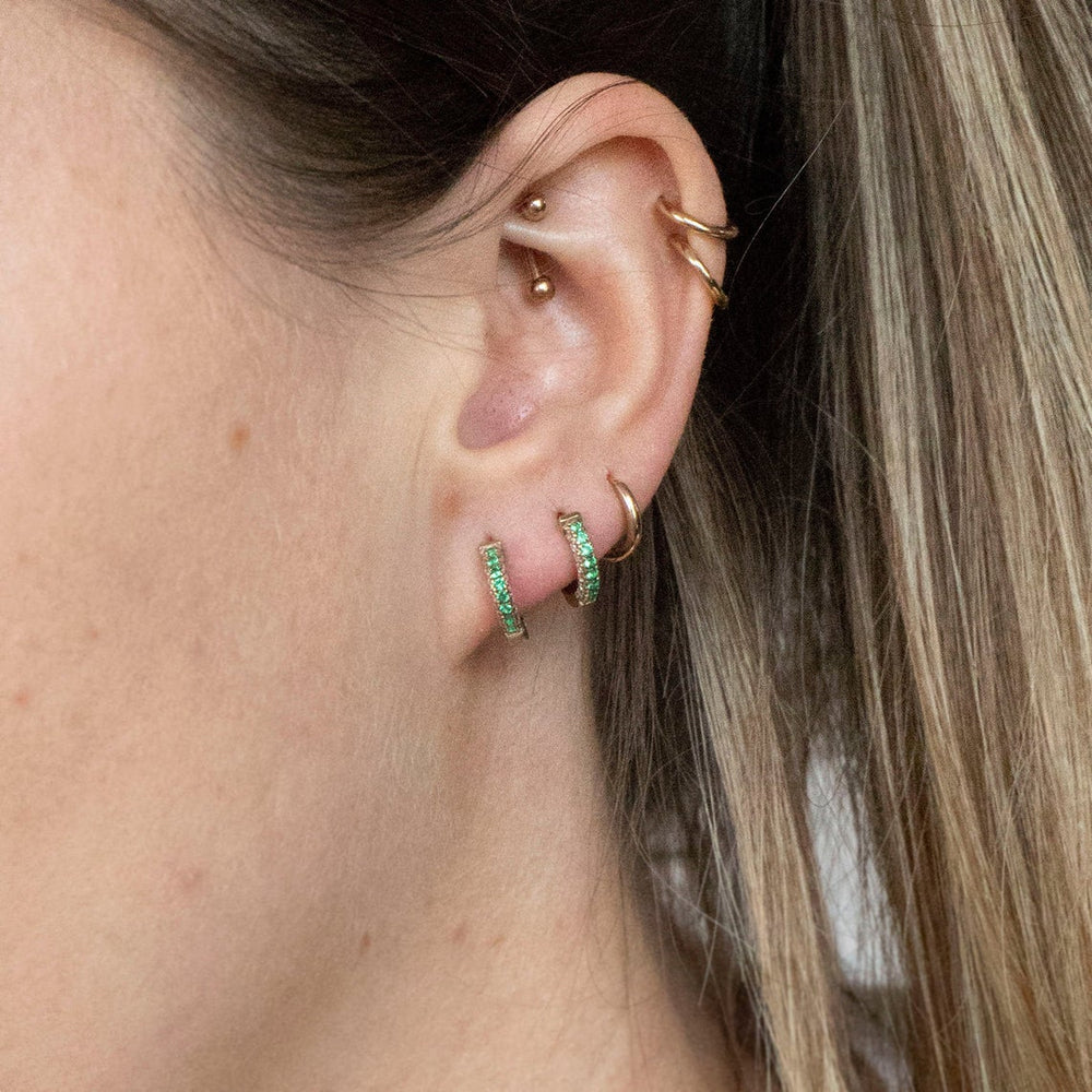 emerald earrings - seol-gold