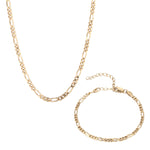 18ct Gold Vermeil Figaro Chain & Bracelet Set