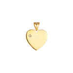 18ct Gold Vermeil Engravable Heart CZ Disc Pendant