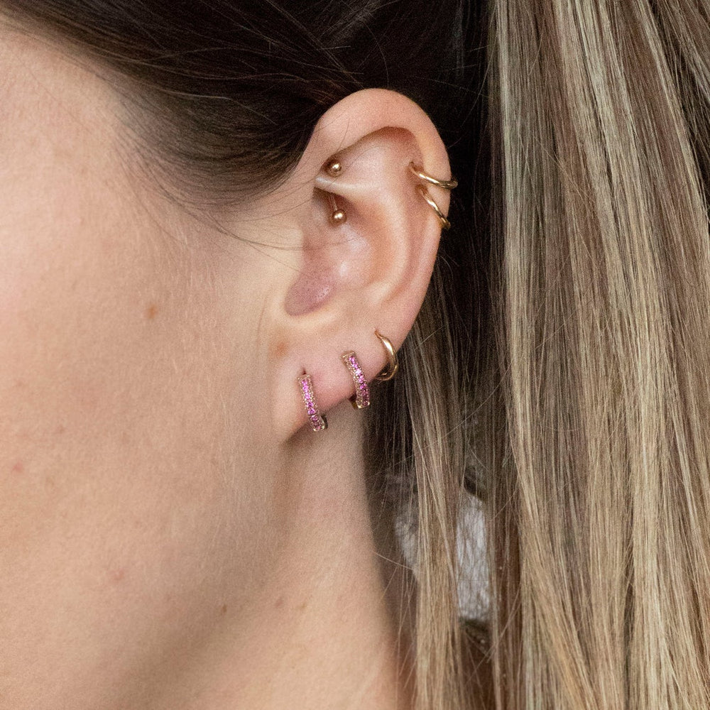 ruby hoop earrings - seolgold